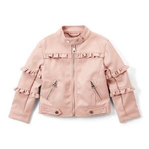 Urban Republic | Rose Smoke Ruffle-Trim Faux Leather Jacket - 6X